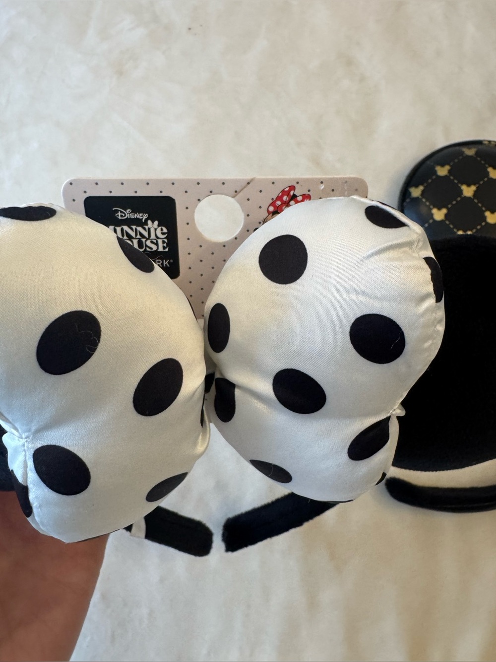 Set of 2! BRAND NEW! Minnie Ear Headbands with Polka Dot Bow & Gold Accent Ears - Picture 2 of 5